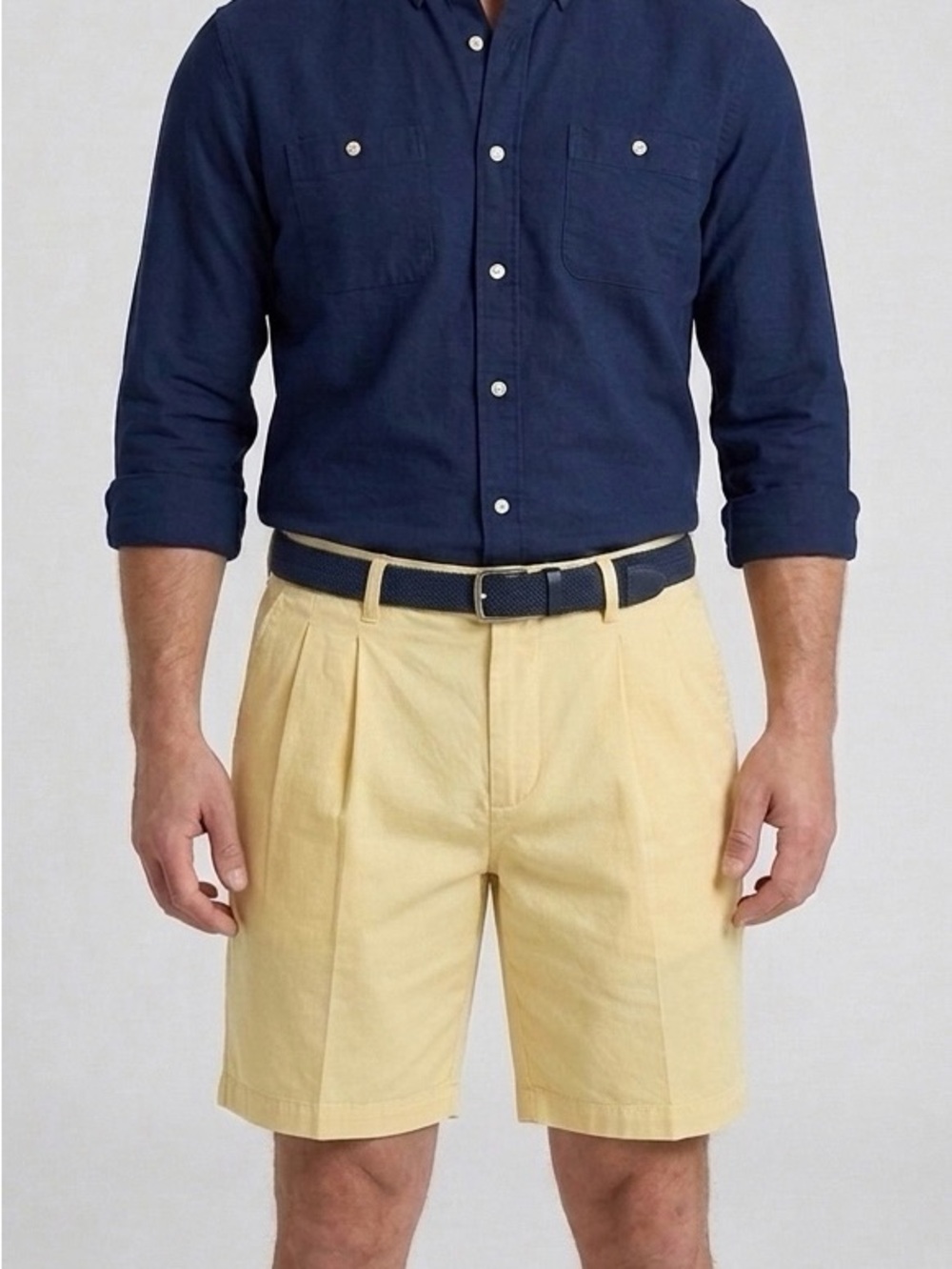 Izod Men’s Yellow Flat Front Chino Shorts